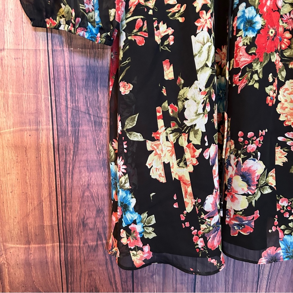 Betsey Johnson Black Sundress with Bishop Sleeves and V-Neck - Picture 9 of 13